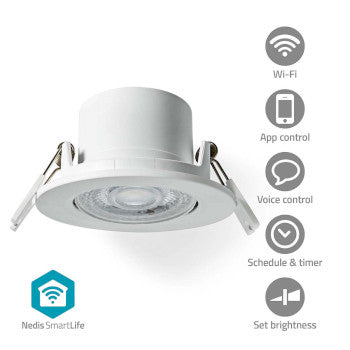 SmartLife Ceiling Light | Wi-Fi | Warm to Cool White | Round | Diameter: 52mm | 68 - 74 mm | 360 lm | 2700 - 6500K | IP20 | Energy class: F | Android™ / IOS