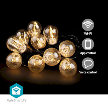 SmartLife Decorative Lights | Party Lights | Wi-Fi | Warm White | 10 LED's | 9.00 m | Android™ | Bulb diameter: 45 mm