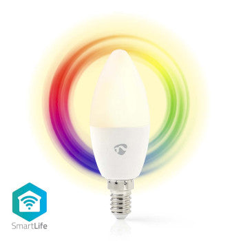 SmartLife Full Color LED Bulb | Wi-Fi | E14 | 470 lm | 4.9W | RGB / Warm to Cool White | 2700 - 6500K | Android™ / IOS | Candle | 1pcs