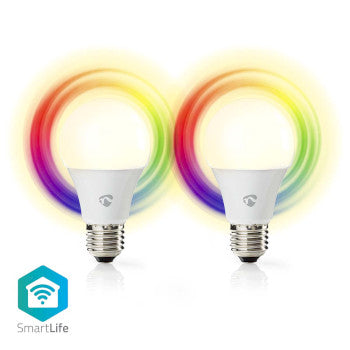 SmartLife Full Color LED Bulb | Wi-Fi | E27 | 806 lm | 9W | RGB / Warm to Cool White | 2700 - 6500K | Android™ / IOS | Bulbs | 2pcs