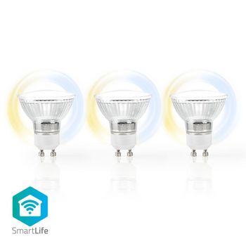 SmartLife LED Spot | Wi-Fi | GU10 | 400 lm | 5W | Cool White / Warm White | 2700 - 6500K | Energy class: F | Android™ / IOS | PAR16 | 3pcs