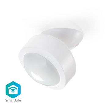 SmartLife Motion Sensor | Wi-Fi | Battery Powered / Mains Powered | Detector angle: 120° | Detector range: 10.0 m | White