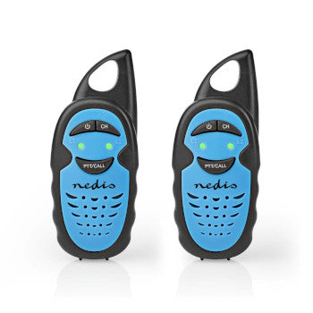 Walkie-Talkie Set | 2 Handsets | Up to 3 km | Frequency channels: 3 | PTT | up to 3 Hours | Black / Blue