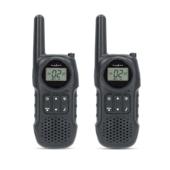 Walkie Talkie Set | 2 Handsets | Up to 10 km | Frequency channels: 8 | PTT/VOX | up to 3 Hours | Headphone output | Black