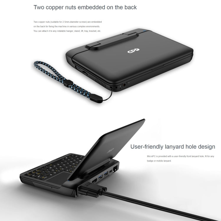 Windows 10 Intel Celeron N4120 Quad Core, supporto Dual Band WiFi e Bluetooth e scheda TF, spina americana, MicroPC 8GB+256GB US