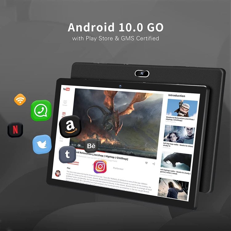 CPU Quad Core Android 10 Allwinner A100, supporto 2.4G WiFi / Bluetooth, versione globale con Google Play, spina USA