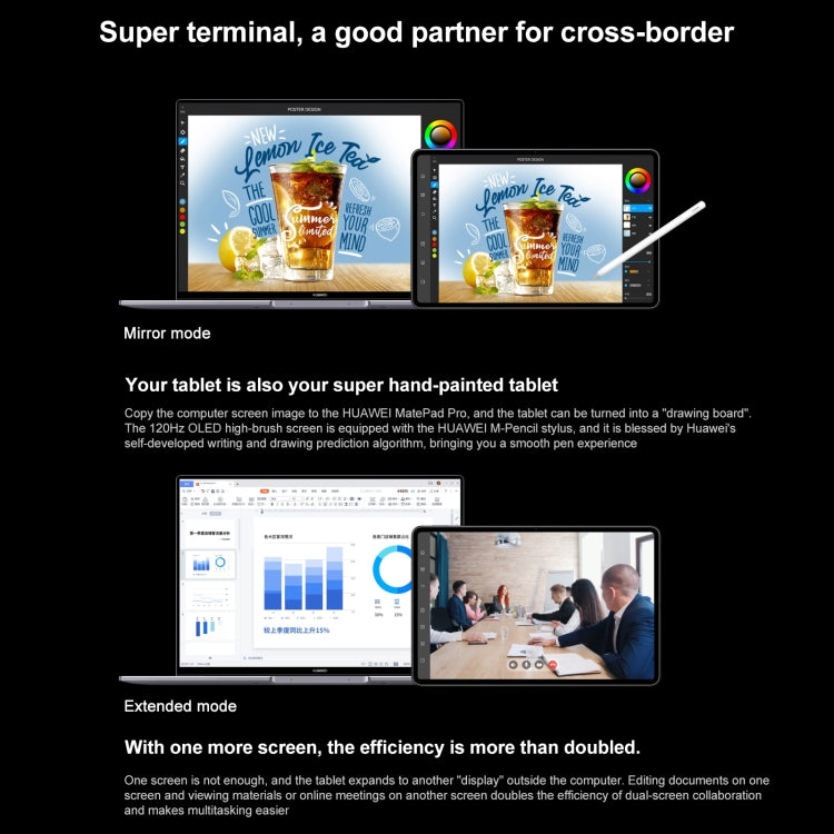 HarmonyOS 3 Hisilicon Kirin 9000E Octa Core, supporta Dual WiFi / BT / GPS, non supporta Google Play, 8GB+256GB (Black), 8GB+256GB (Blue)