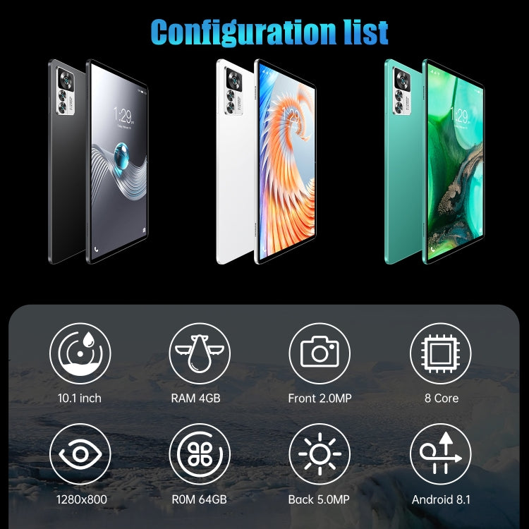 Tablet Android 8.1 MTK6755 Octa-core 10,1" 4GB 64GB