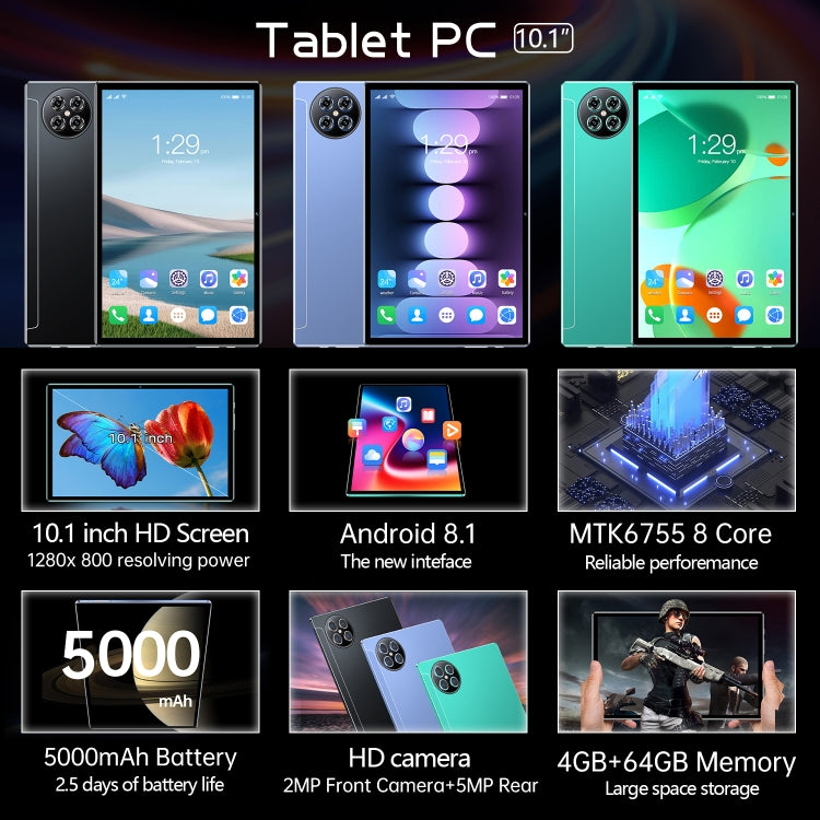 Tablet Android 8.1 MTK6755 10,1" 4GB RAM 64GB ROM