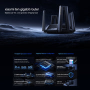 Router WiFi originale Xiaomi 10 Gigabit Tri-Band Wireless Mesh Ripetitore di accelerazione del gioco di rete, spina americana, 10 Gigabit