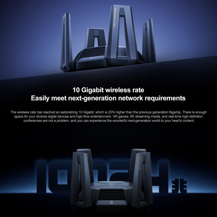 Router WiFi originale Xiaomi 10 Gigabit Tri-Band Wireless Mesh Ripetitore di accelerazione del gioco di rete, spina americana, 10 Gigabit