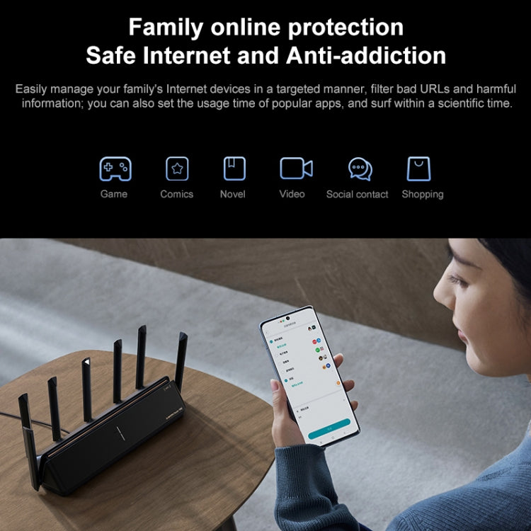 Originale Xiaomi WiFi Router 7000 Amplificatore di segnale indipendente a 8 canali Memoria da 1 GB, spina americana, BE7000