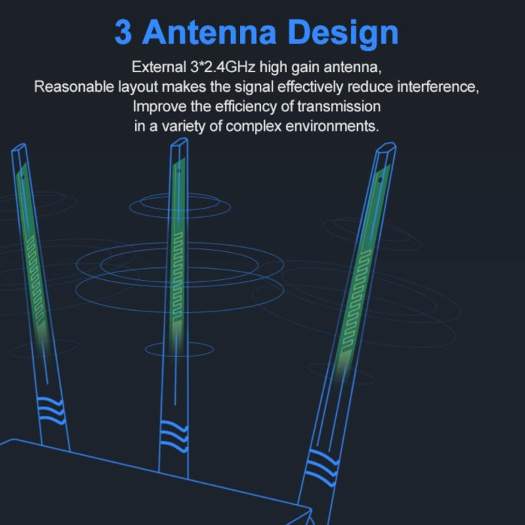 Router WiFi Tenda F3 Wireless 2.4GHz 300Mbps con antenne esterne 3*5dBi, F3