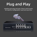 COMFAST CF-SG181P Switch Ethernet POE Gigabit a 10 porte Monitoraggio larghezza di banda backplane da 20 Gbps