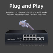 COMFAST CF-SG181P Switch Ethernet POE Gigabit a 10 porte Monitoraggio larghezza di banda backplane da 20 Gbps