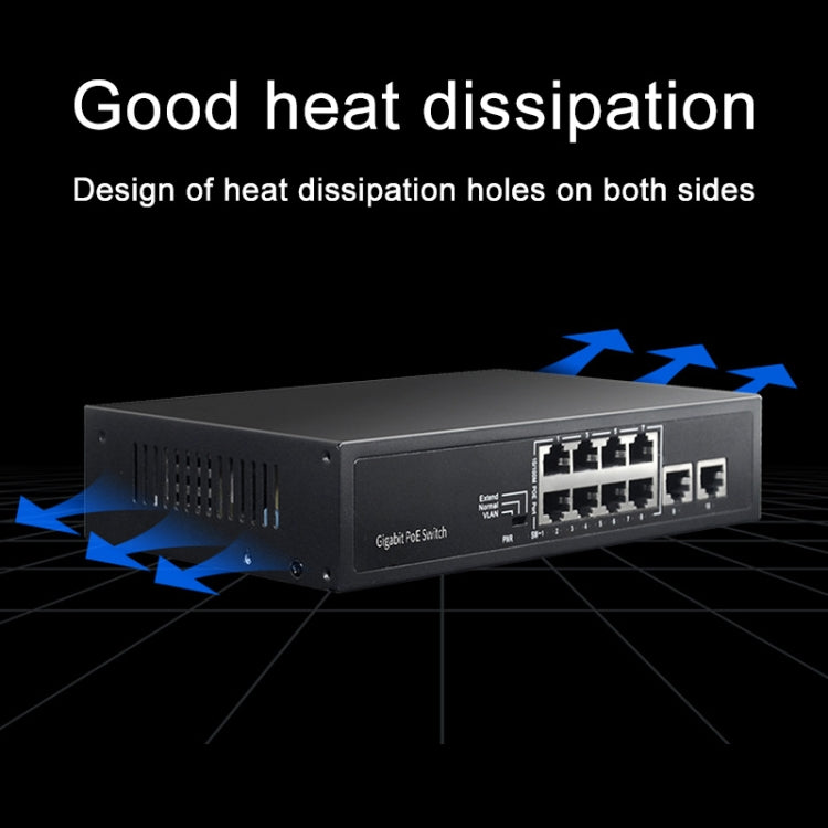 COMFAST CF-SG181P Switch Ethernet POE Gigabit a 10 porte Monitoraggio larghezza di banda backplane da 20 Gbps