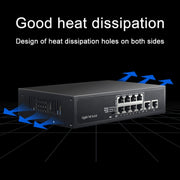 COMFAST CF-SG181P Switch Ethernet POE Gigabit a 10 porte Monitoraggio larghezza di banda backplane da 20 Gbps