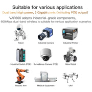 VONETS VAR600-H Ripetitore WiFi bridge wireless 600 Mbps, con set di adattatori CC, With DC Adapter Set
