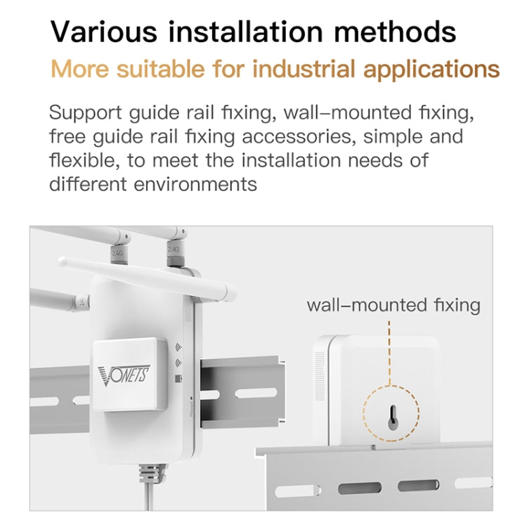 VONETS VAR600-H Ripetitore WiFi Bridge Wireless 600Mbps, con alimentatore + set di adattatori CC, With Power Adapter + DC Adapter Set