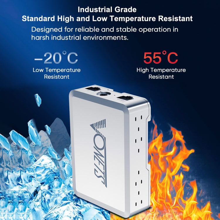 VONETS VS500 Switch Gigabit Ethernet a 5 porte con adattatore CC + set di fibbie di fissaggio su guida, VS500 with DC Adapter + Rail Fixing Buckle Set