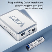 VONETS VSP510 Switch Gigabit Ethernet a 5 porte con adattatore CC + set di fibbie di fissaggio su guida, VSP510 with DC Adapter + Rail Fixing Buckle Set