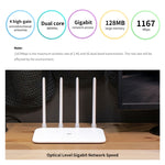 Router WiFi originale Xiaomi 4A Smart APP Control AC1200 1167 Mbps 128 MB 2,4 GHz e 5 GHz Dual-core CPU Porta Gigabit Ethernet Ripetitore router wireless con 4 antenne, supporto Web e Android e iOS, spina americana, 4A (Dual-core CPU)