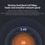 Router WiFi originale Xiaomi 4A Smart APP Control AC1200 1167 Mbps 128 MB 2,4 GHz e 5 GHz Dual-core CPU Porta Gigabit Ethernet Ripetitore router wireless con 4 antenne, supporto Web e Android e iOS, spina americana, 4A (Dual-core CPU)
