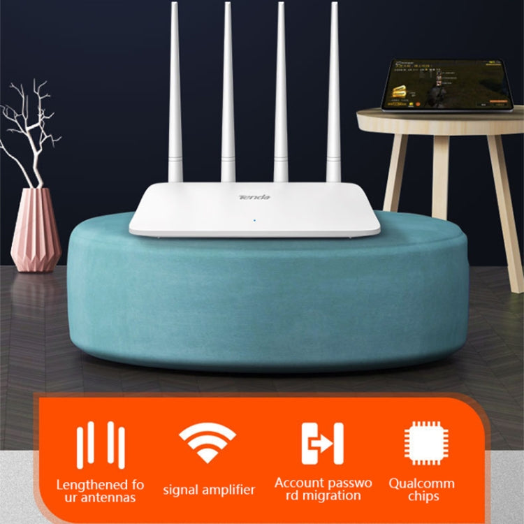 Tenda F6 300Mbps 4 antenne esterne 5dBi Router wireless N300 di facile configurazione, F6