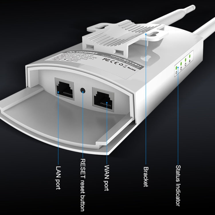 COMFAST CF-EW72 1200 Mbs Amplificatore di segnale impermeabile per esterni Ripetitore router wireless Stazione base WIFI con 2 antenne, CF-EW72 North American Edition