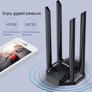 COMFAST CF-WU785AC 1300Mbps Dual-band WiFi Adattatore di rete USB con 4 antenne, CF-WU785AC