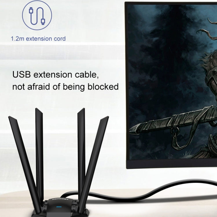 COMFAST CF-WU785AC 1300Mbps Dual-band WiFi Adattatore di rete USB con 4 antenne, CF-WU785AC