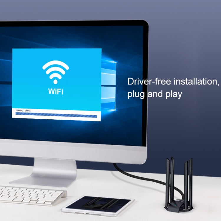 COMFAST CF-WU785AC 1300Mbps Dual-band WiFi Adattatore di rete USB con 4 antenne, CF-WU785AC