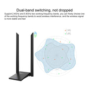 COMFAST CF-WU782ACV2 1300Mbps Dual-band Wifi Adattatore di rete USB con 2 antenne, CF-WU782ACV2