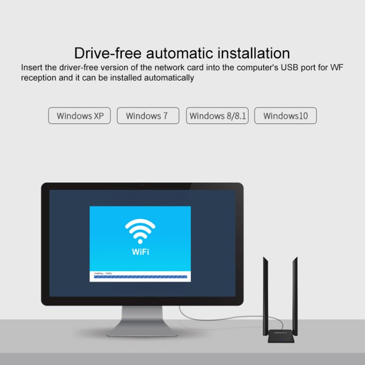 COMFAST CF-WU782ACV2 1300Mbps Dual-band Wifi Adattatore di rete USB con 2 antenne, CF-WU782ACV2