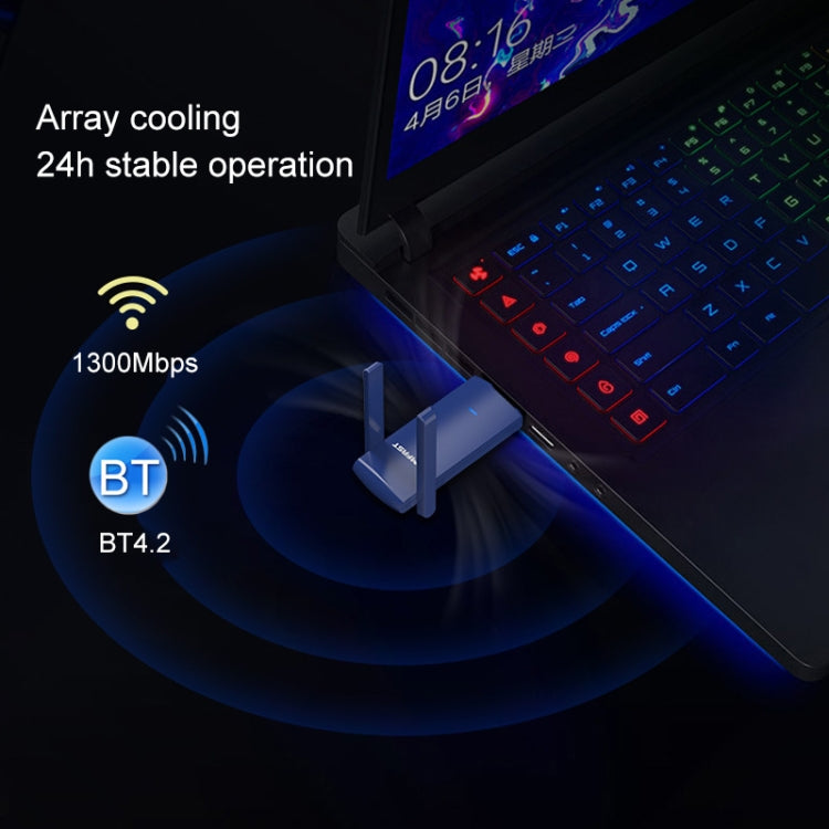 COMFAST CF-927B 1300Mbps Dual-band Bluetooth Wifi Adattatore di rete USB, CF-927B