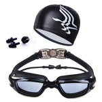 Occhialini da nuoto impermeabili antiappannamento ad alta definizione con cuffia, Swimming Goggles with Cap (Black), Swimming Goggles with Cap (Black Plating), Swimming Goggles with Cap (Pink), Swimming Goggles with Cap (Blue)                          ...