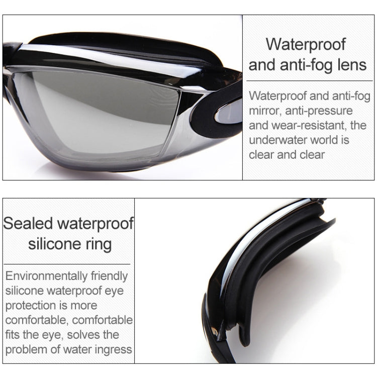 Occhialini da nuoto impermeabili antiappannamento ad alta definizione con cuffia, Swimming Goggles with Cap (Black), Swimming Goggles with Cap (Black Plating), Swimming Goggles with Cap (Pink), Swimming Goggles with Cap (Blue)                          ...