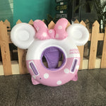 Anello da nuoto gonfiabile per bambini Anello salvavita Anello ascellare Adatto a bambini di età compresa tra 2 e 6 anni, dimensioni: 86x65 cm, Size: 86x65cm (Black Red), Size: 86x65cm (Pink + White)