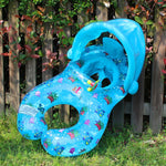 Divertimento in acqua Parasole per bambini Swimming Circle Yacht, dimensioni: 100x70 cm, Yellow Pattern, Blue Marine Fish Pattern, Beige Marine Fish Pattern, Leaf Umbrella Pattern