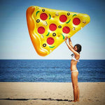 Anello da nuoto gonfiabile per tappetino galleggiante a forma di fetta di pizza, dimensioni gonfiate: 180 x 130 cm, Pizza Slice