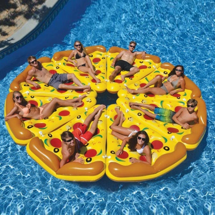 Anello da nuoto gonfiabile per tappetino galleggiante a forma di fetta di pizza, dimensioni gonfiate: 180 x 130 cm, Pizza Slice