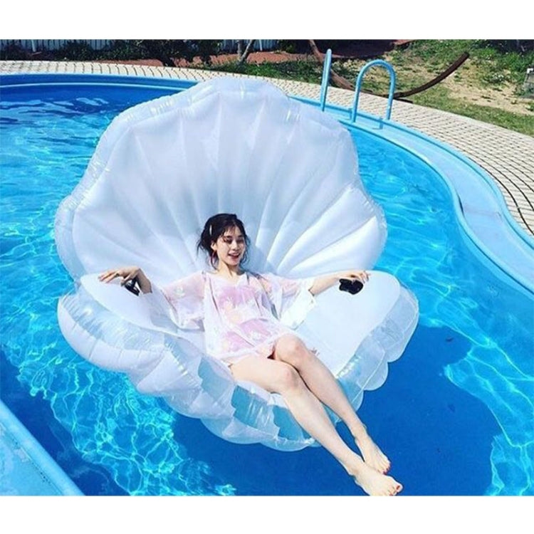 Anello gonfiabile per il nuoto con tappetino galleggiante a forma di capesante, dimensioni gonfiate: 170 x 130 x 100 cm, Scallop