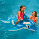 L'anello gonfiabile per il nuoto in piscina a forma di balena blu per il divertimento estivo in acqua galleggia, dimensioni: 151 * 117 cm, Blue Whale