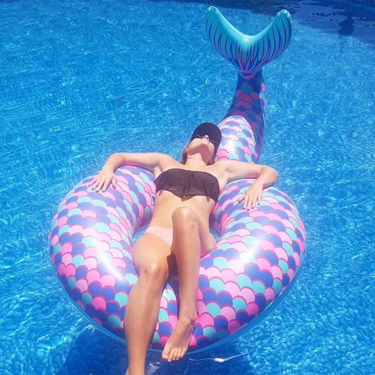 Gonfiabile Grande Coda di Sirena Piscina Lounge Anello di Nuoto Zattera Galleggiante Galleggianti, Dimensioni: 170*120 cm, 170*120cm