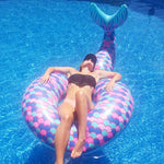 Gonfiabile Grande Coda di Sirena Piscina Lounge Anello di Nuoto Zattera Galleggiante Galleggianti, Dimensioni: 170*120 cm, 170*120cm