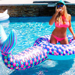 Gonfiabile Grande Coda di Sirena Piscina Lounge Anello di Nuoto Zattera Galleggiante Galleggianti, Dimensioni: 170*120 cm, 170*120cm