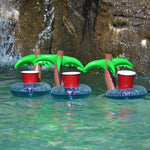 Portabevande galleggiante a forma di albero di cocco gonfiabile, dimensioni gonfiate: circa 21 x 21 x 22 cm, Coconut Tree 21 x 21 x 22cm