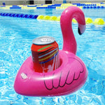Portabevande galleggiante a forma di fenicottero gonfiabile, dimensioni gonfiate: circa 17,5 x 17 x 15,5 cm, Flamingo