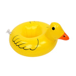 Portabevande galleggiante gonfiabile a forma di anatra gialla, dimensioni gonfiate: circa 23 x 19 cm, Yellow Duck