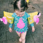 Bambini Gonfiabili a Forma di Fenicottero Bracciali Maniche di Galleggiamento Ali d'Acqua Nuoto Galleggianti, Dimensioni: 16x20x15cm, Flamingo Shape